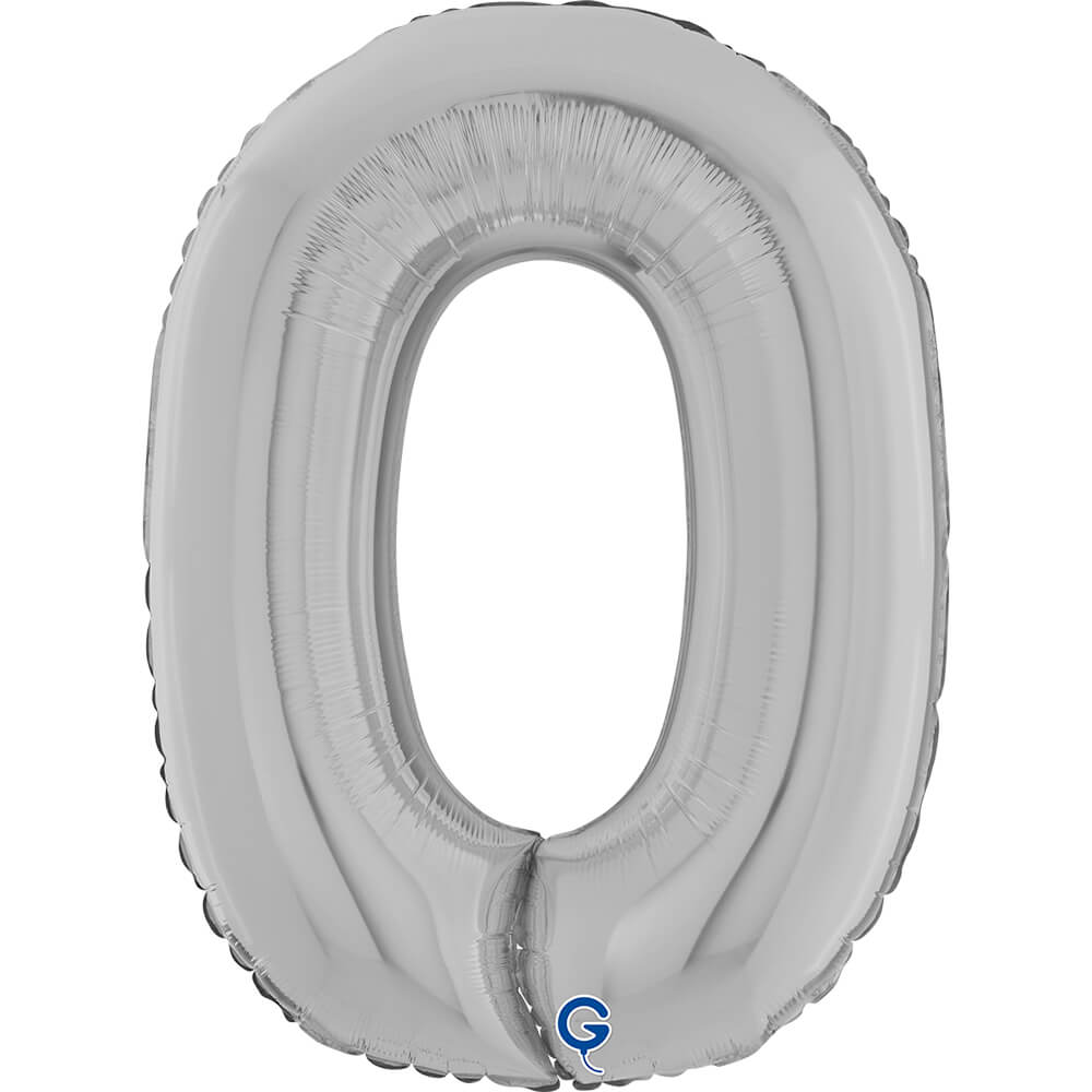 Cijfer 0 Zilver 66cm