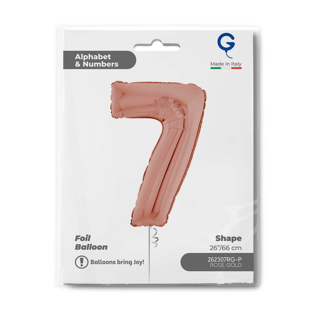 Cijfer 7 Rosé Goud 66cm - Afbeelding 2