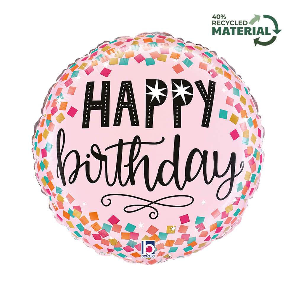 R18 Roze Confetti Birthday