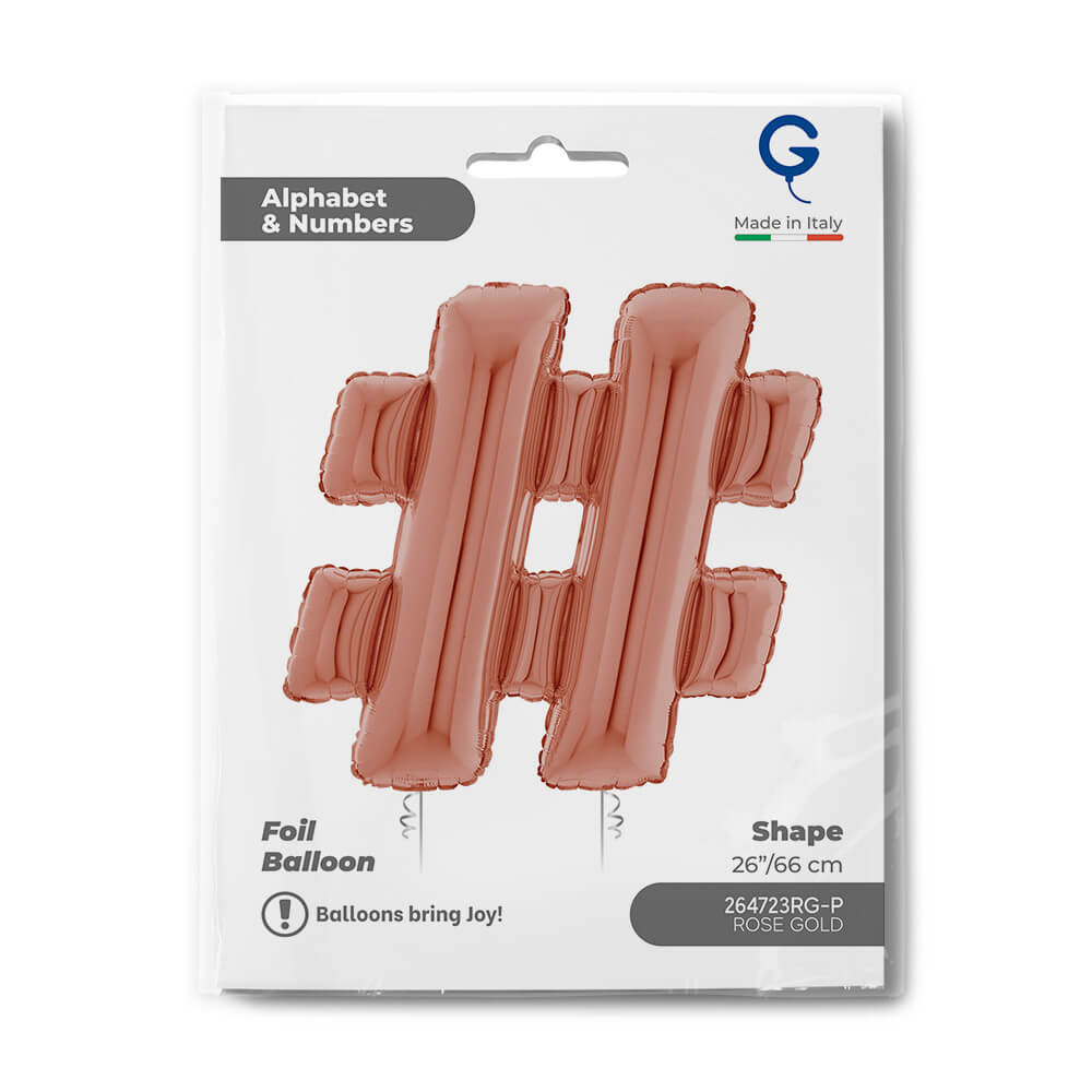 Symbol Hashtag Rosé Goud 102cm - Afbeelding 2