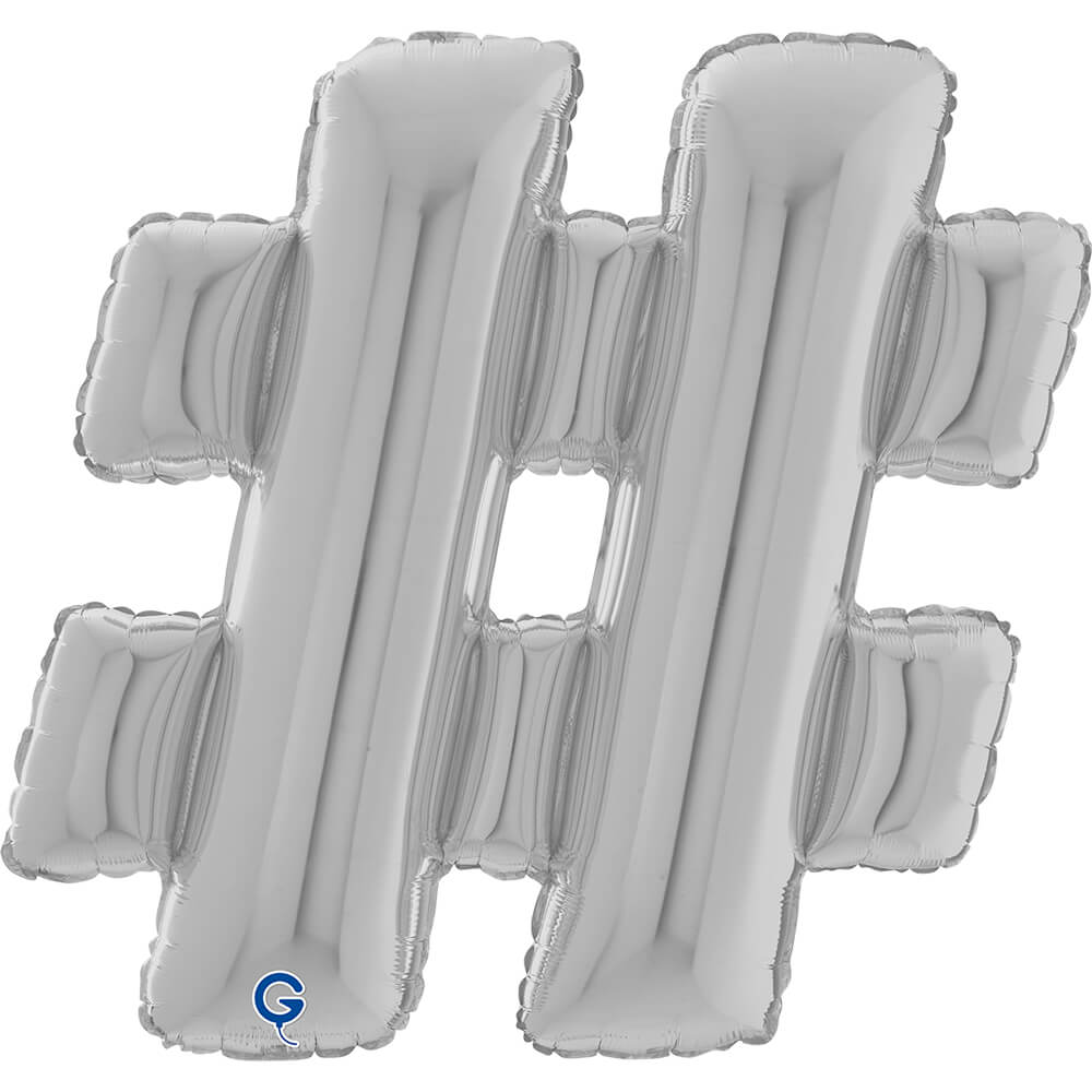 Symbol Hashtag Zilver 66cm