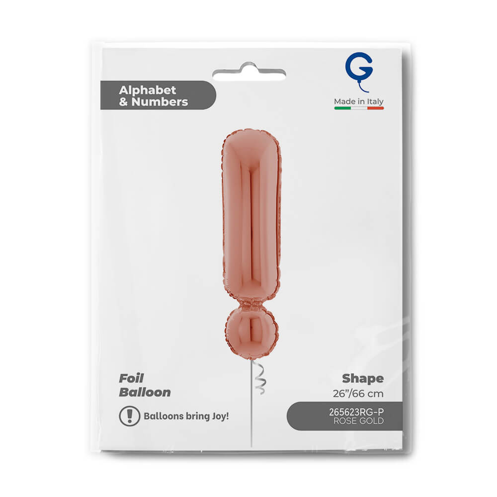 Symbol Exclamation Point Rosé Goud 66cm - Afbeelding 2