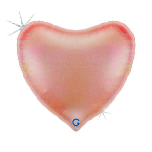 Heart 36inc Glitter Holographic Rose Gold