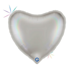 Heart 36inc Rainbow Holographic Platinum Pure