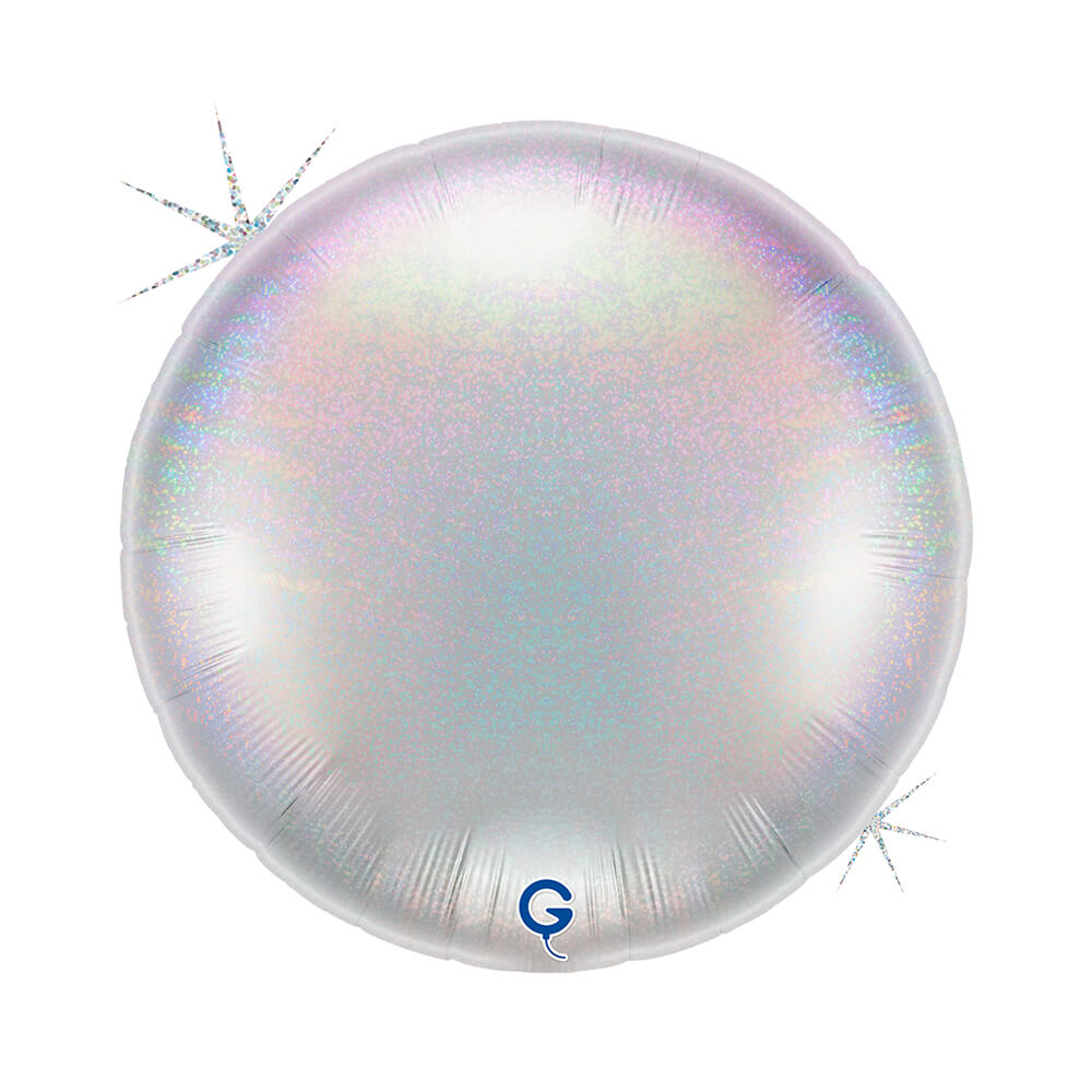 Rond 91cm Glitter Holografisch Zilver