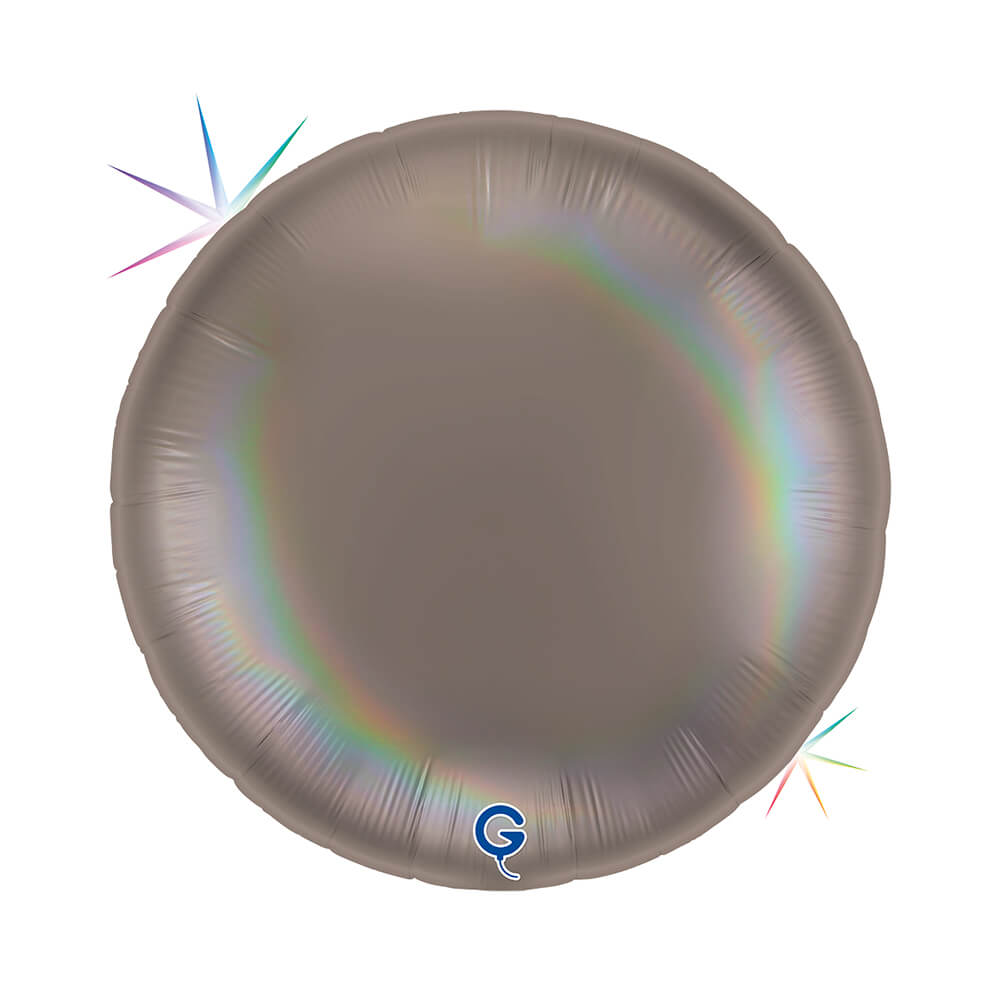 Rond 91cm Regenboog Holografisch Platinum Grijs