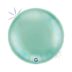Round 36inc Rainbow Holographic Platinum Tiffany