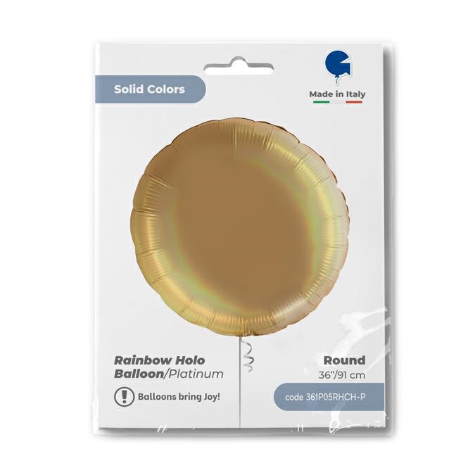 Rond 91cm Regenboog Holografisch Platinum Champagne