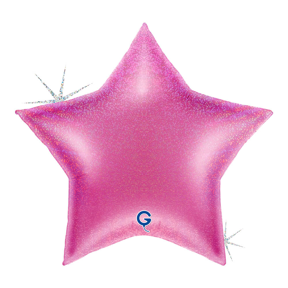 Ster 91cm Glitter Holografisch Fuxia