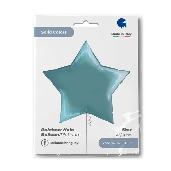 Ster 91cm Regenboog Holografisch Platinum Tenerife Sea