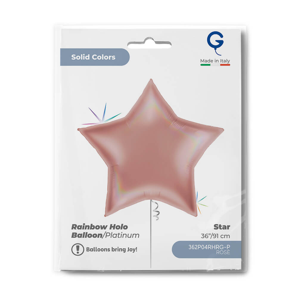 Ster 91cm Regenboog Holografisch Platinum Rosè - Afbeelding 2
