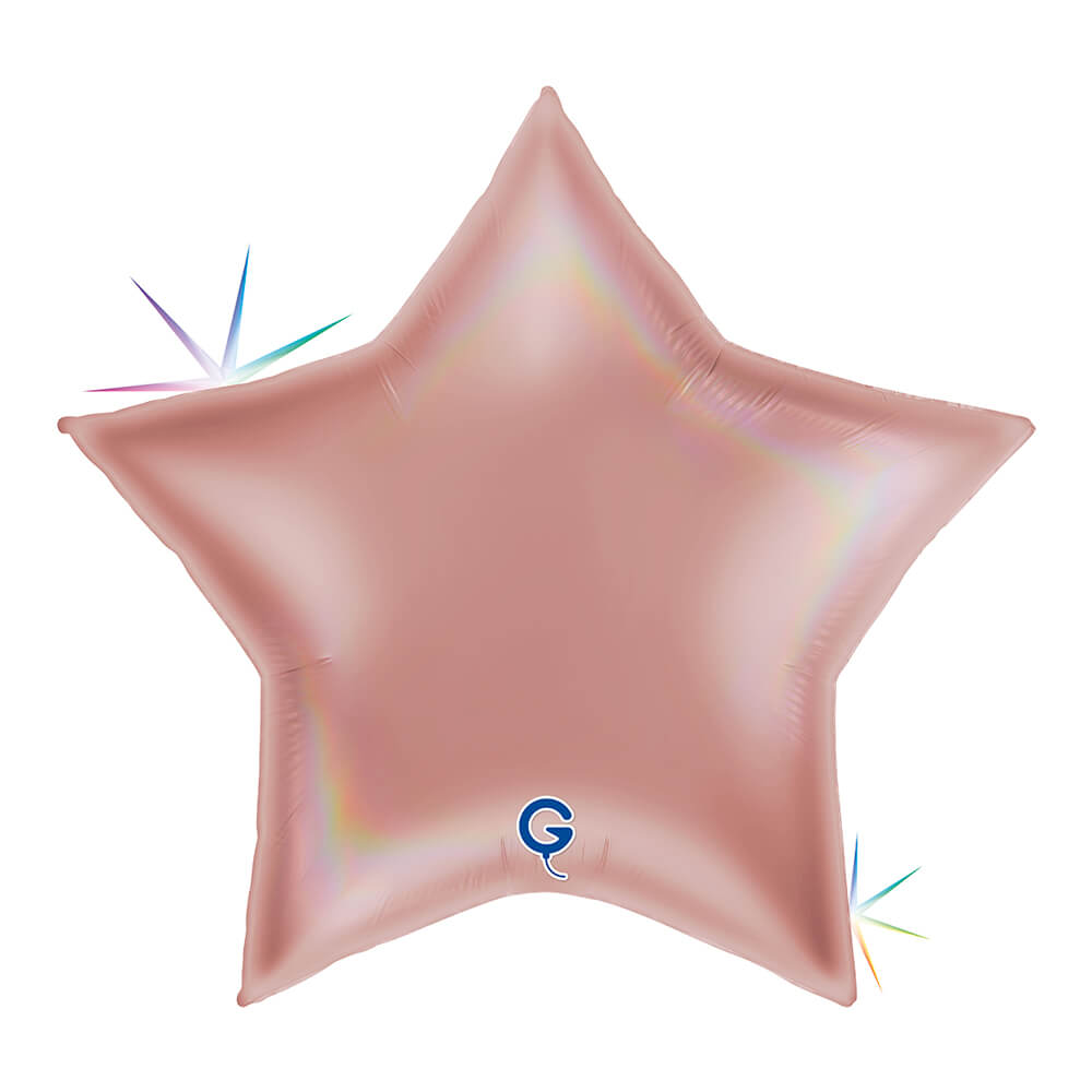 Ster 91cm Regenboog Holografisch Platinum Rosè
