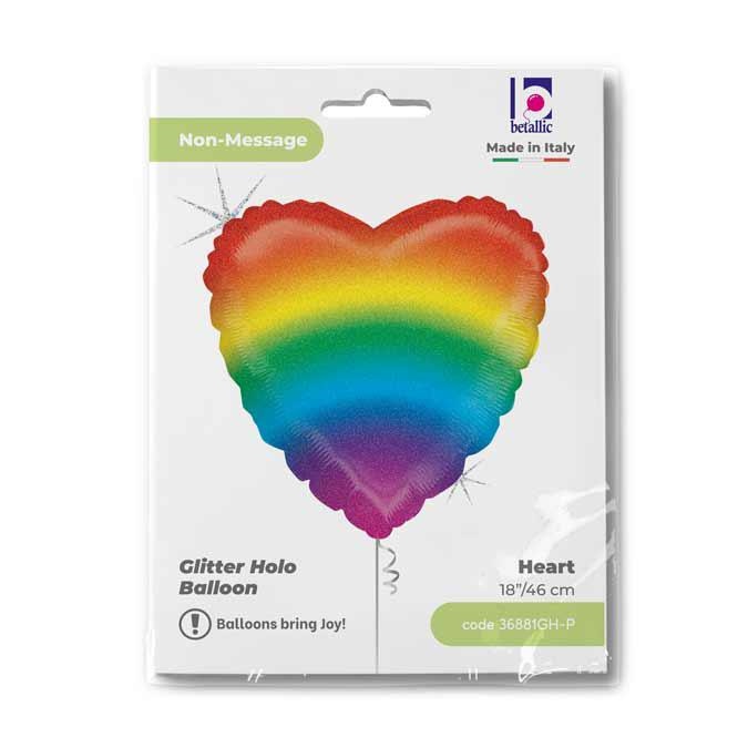 H18 Glitter Regenboog Hart