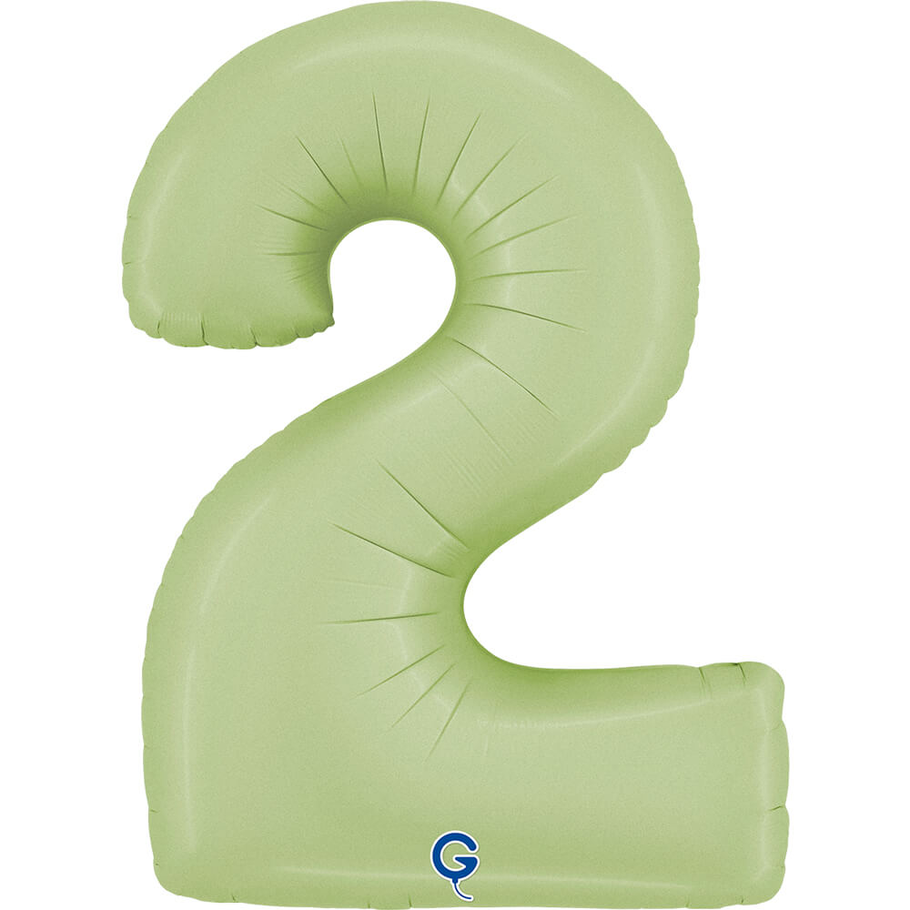 Cijfer 2 Satin Olive Groen 102cm