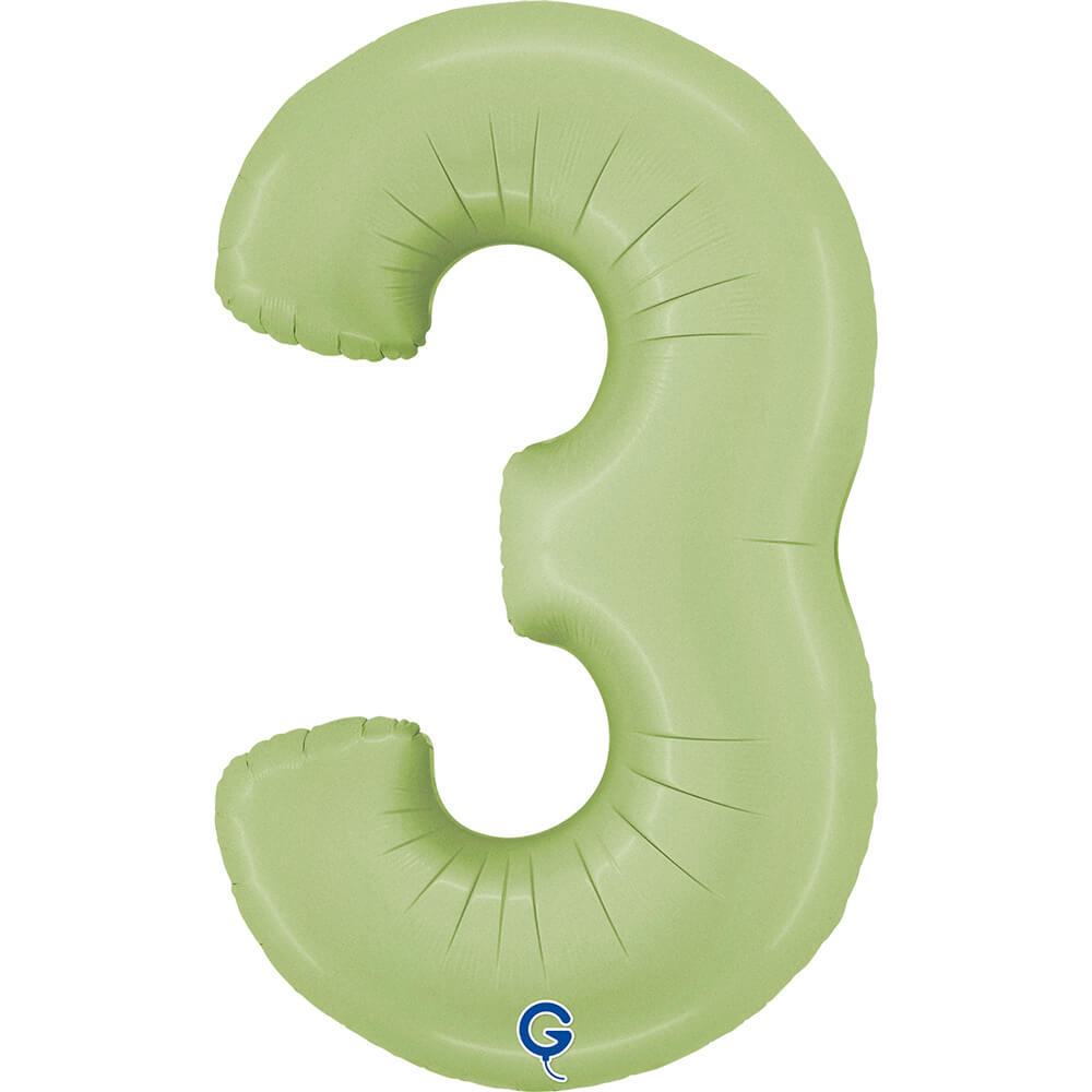 Cijfer 3 Satin Olive Groen 102cm