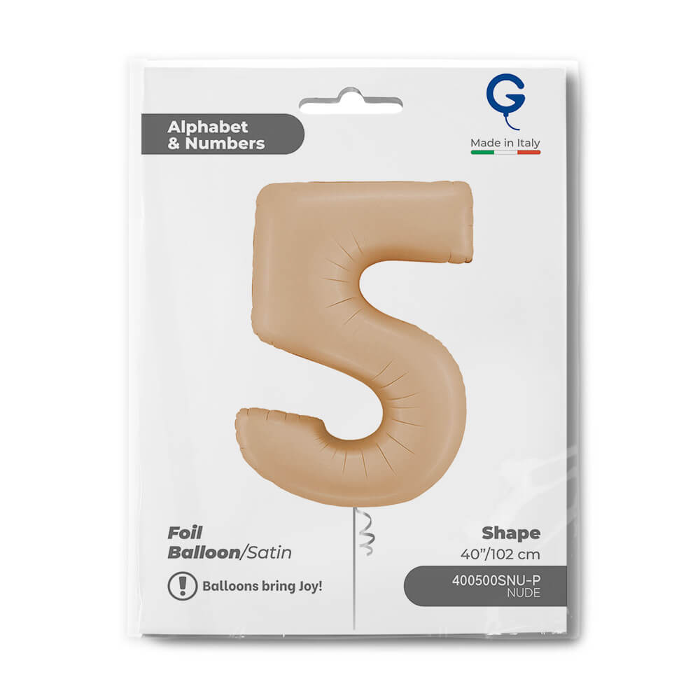 Cijfer 5 Satin Nude 102cm - Afbeelding 2