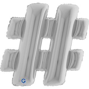 Symbol Hashtag Silver 40inc