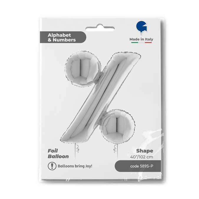 Symbol Percentage Zilver 102cm