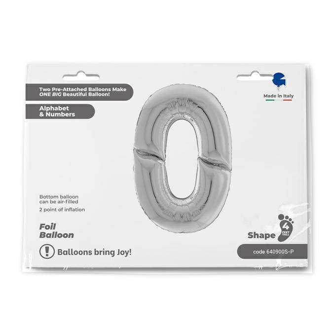 Cijfer 0 Zilver 163cm