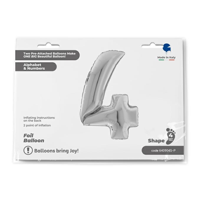 Cijfer 4 Zilver 163cm