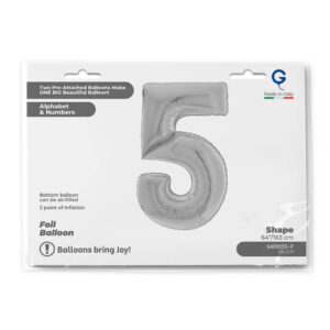 Number 5 Silver 64inc