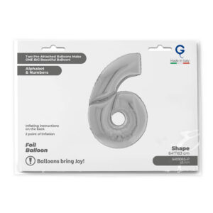 Number 6 Silver 64inc