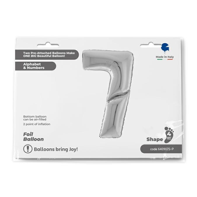 Cijfer 7 Zilver 163cm