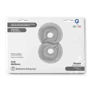 Number 8 Silver 64inc