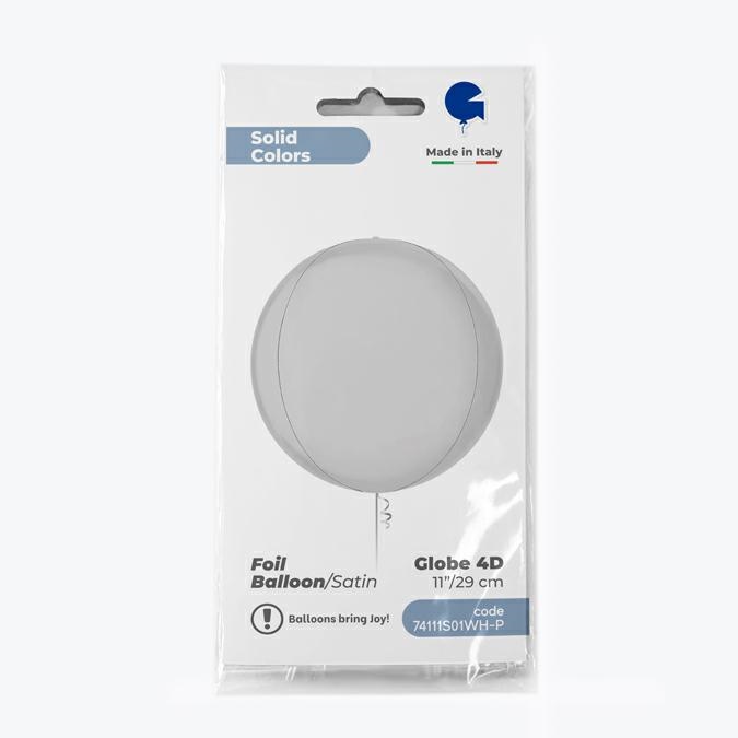 Bol 28cm Satin Wit 4D