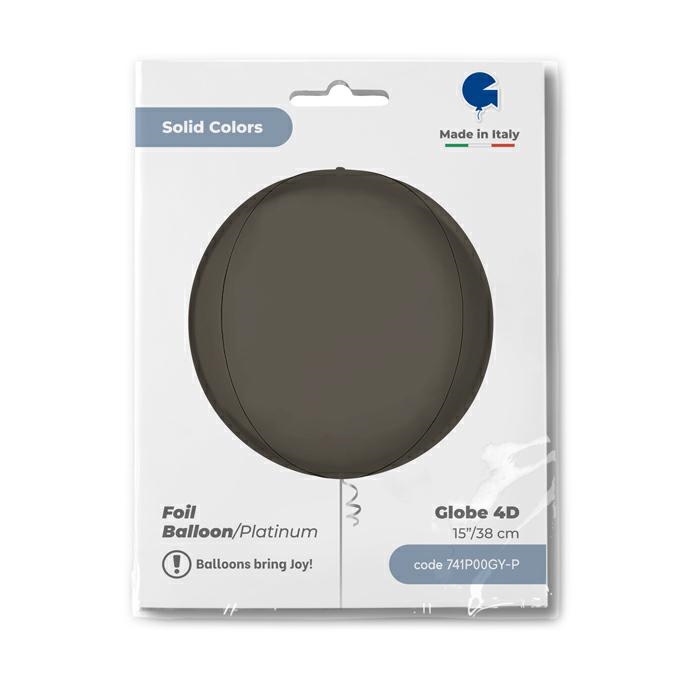 Bol 38cm Platinum Grijs 4D