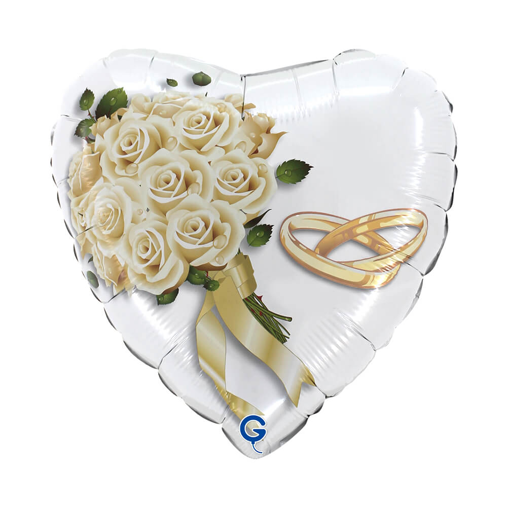 H18 Wit Roses Bouquet