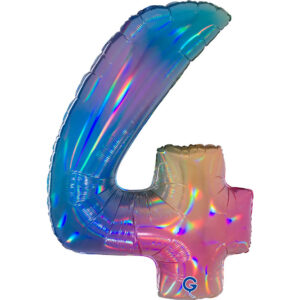 Number 4 Colourful Rainbow 40inc