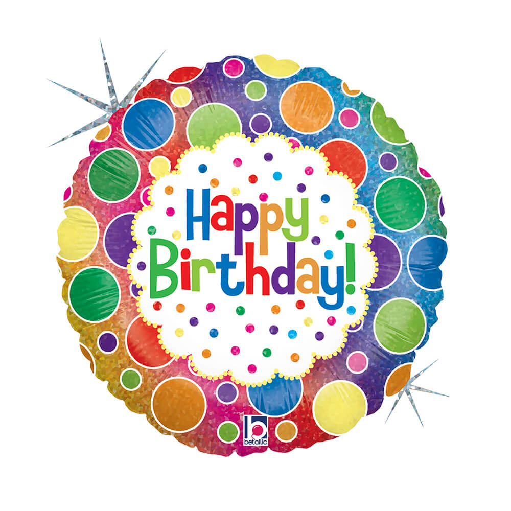 R18 Regenboog Dots Birthday