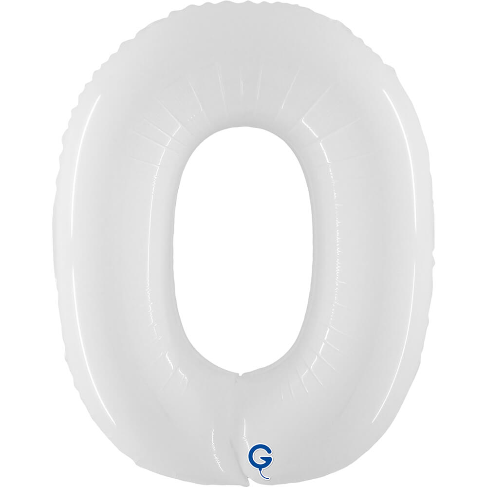 Cijfer 0 Wit Fluo 102cm