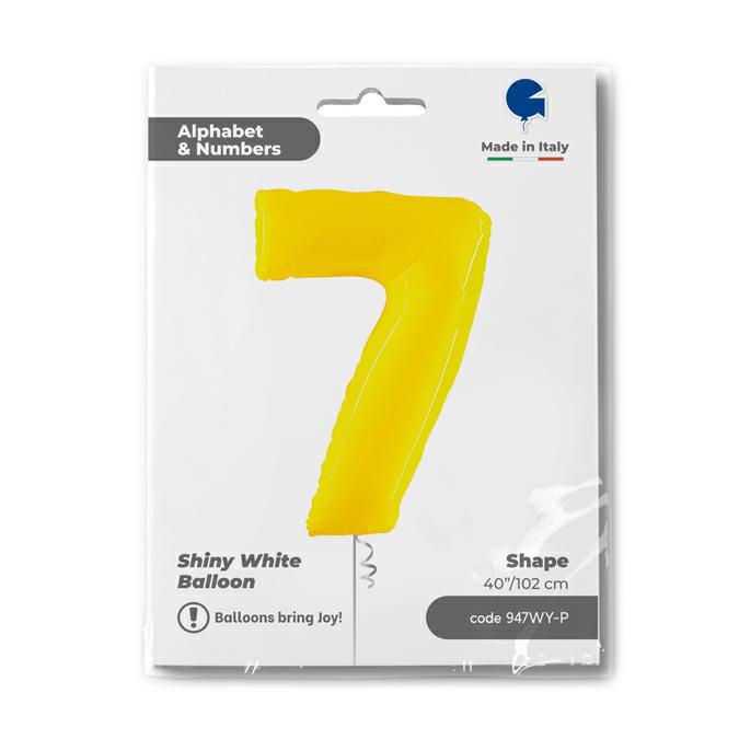 Cijfer 7 Geel Fluo 102cm