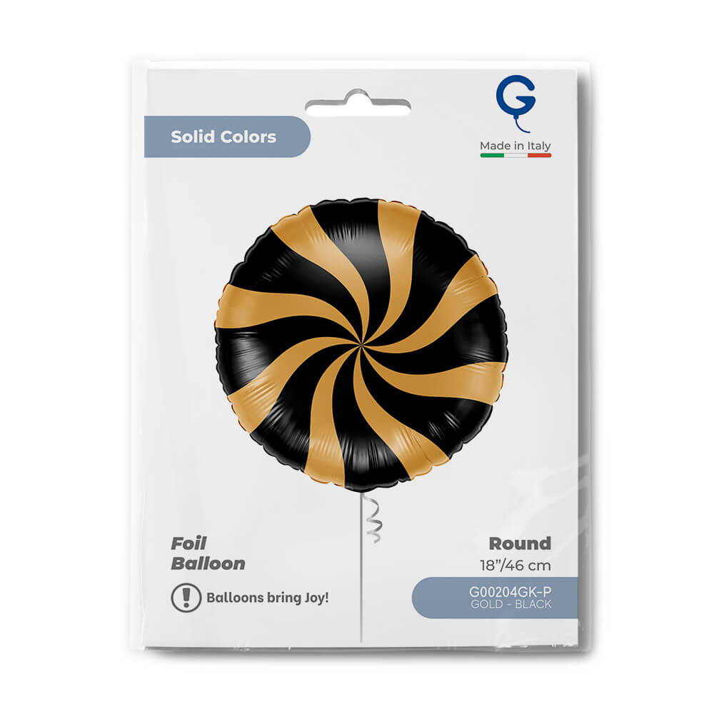 Rond 45cm Swirly Goud-Zwart - Afbeelding 2