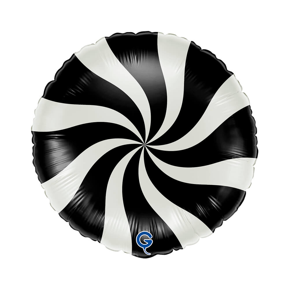 Rond 45cm Swirly Wit-Zwart