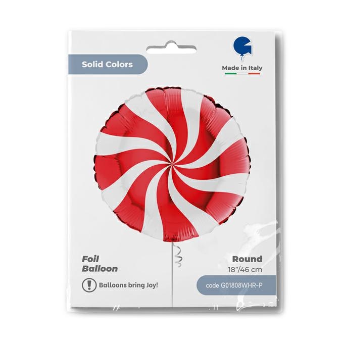 Rond 45cm Swirly Wit-Rood