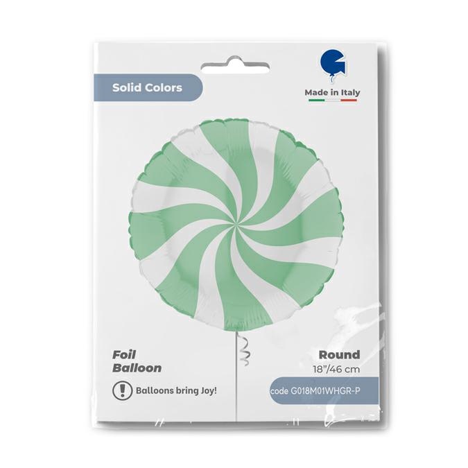 Rond 45cm Swirly Wit-Matte Groen
