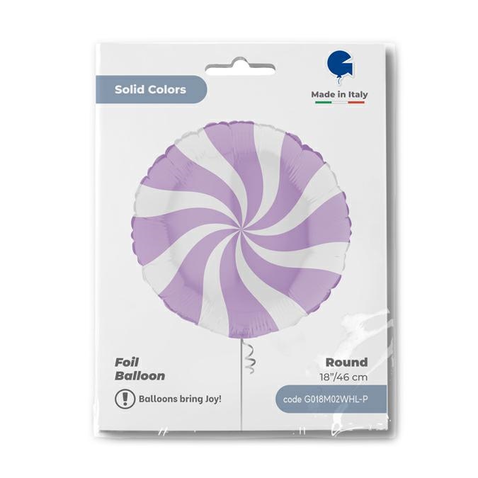 Rond 45cm Swirly Wit-Matte Lilac