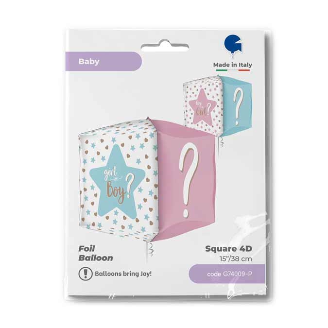 Square 38cm Gender Reveal 4D
