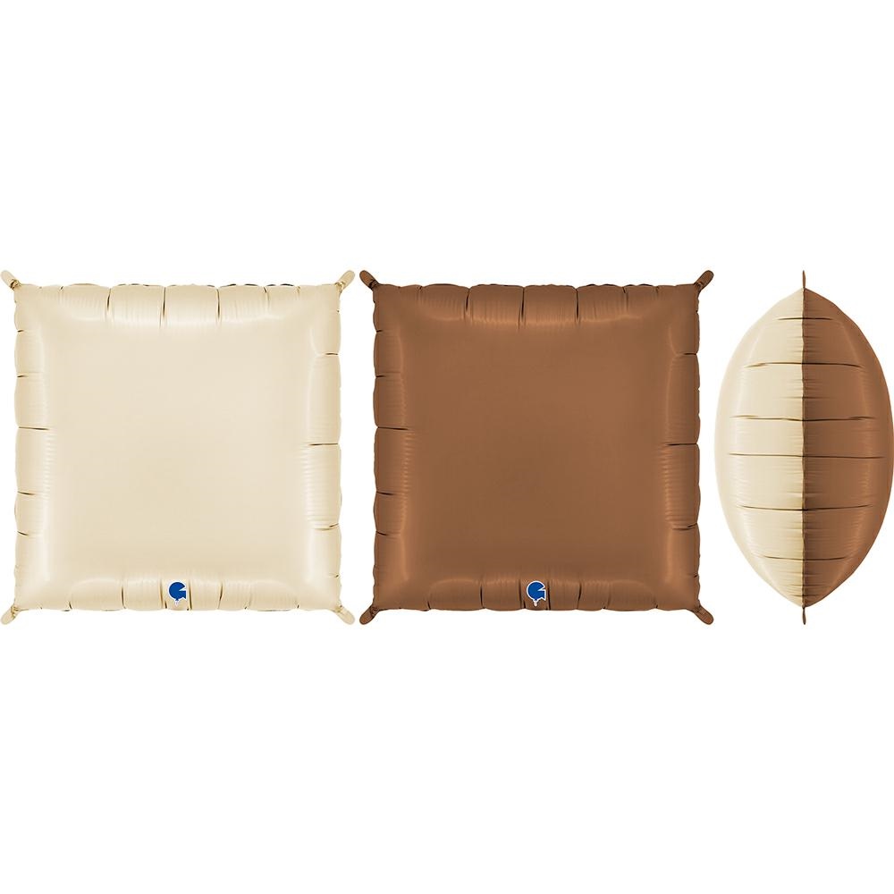 Deco-Bicolor Square Satin Cream & Chocolate