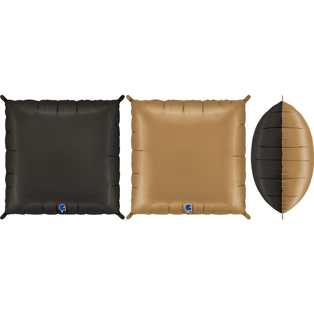 Deco-Bicolor Square Satin Fumé Zwart & Platinum Champagne