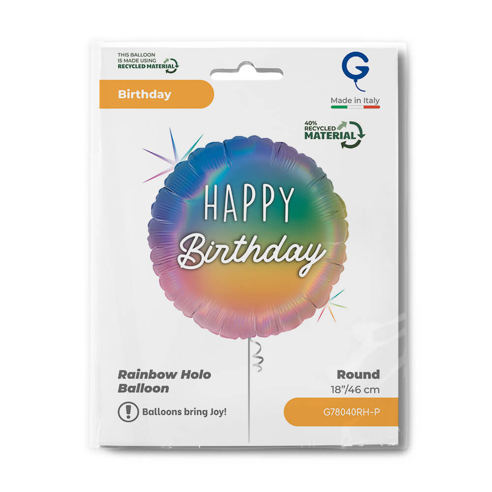 R18 Happy B-Day Colourful Regenboog - Afbeelding 2