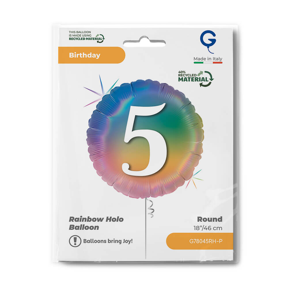 R18 Happy 5 Colourful Regenboog - Afbeelding 2