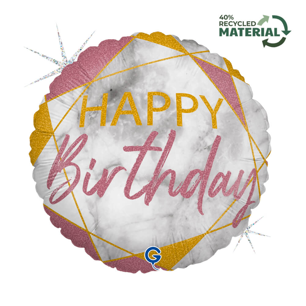 R18 Marble Mate HB Rosé Goud