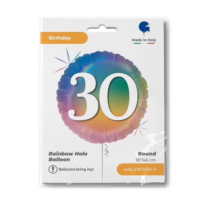 R18 Happy 30 Colourful Regenboog