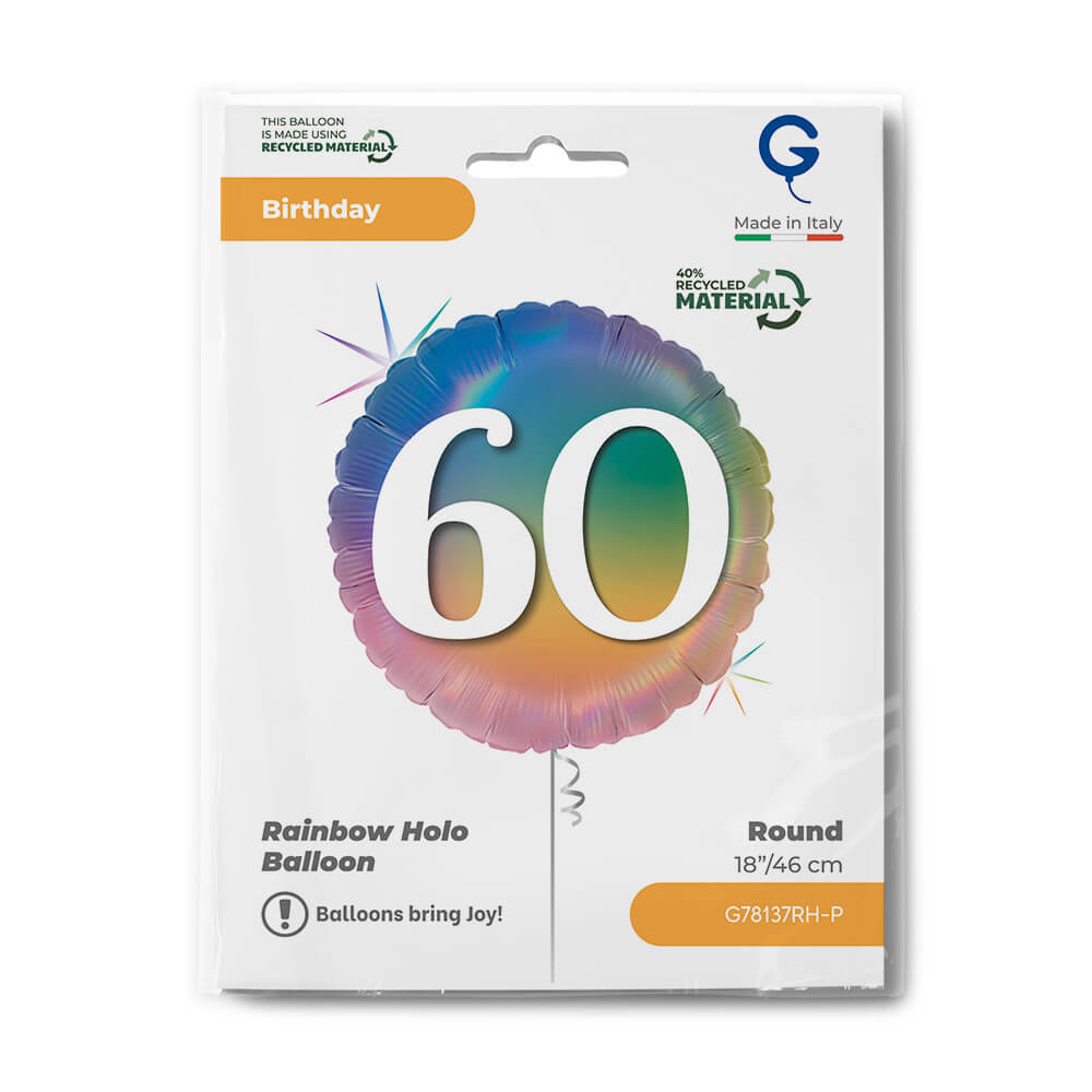 R18 Happy 60 Colourful Regenboog - Afbeelding 2