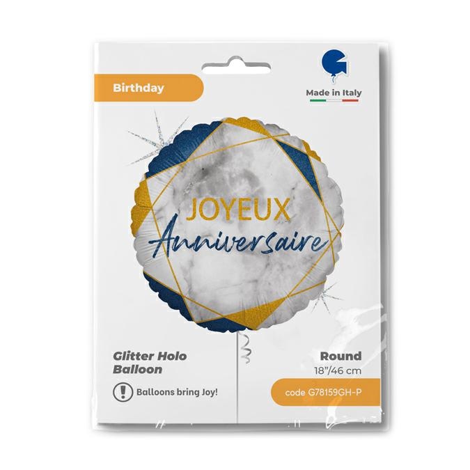 R18 Marble Mate Joyeux Anniv Bleu