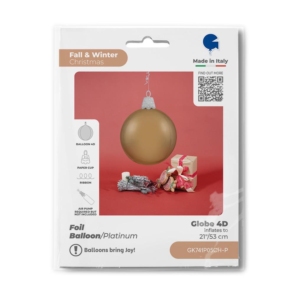 Christmas Ball Platinum Champagne 4D